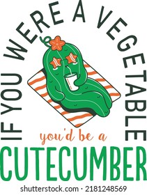 Green cucumber vector tshirt design