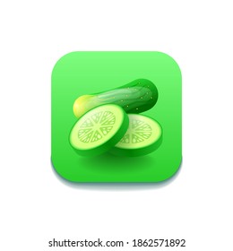 Green Cucumber Vegetable Food Logo Vector Symbol Icon Design Style