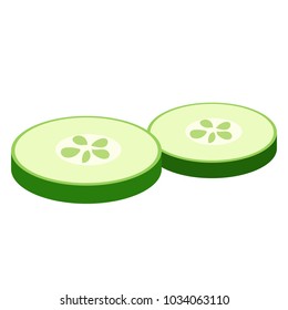 Green Cucumber. Vegetable icon. Vector Illustration.