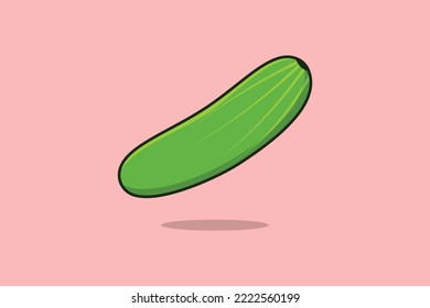Green Cucumber vegetable vector illustration. Food nature icon concept. Healthy fresh vegetable food cucumber icon design.