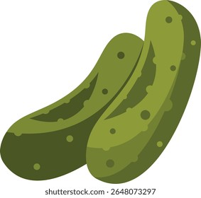 Ilustración vectorial vegetal de pepino verde