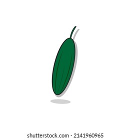 Green cucumber and white background Free vector