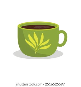 green cup of coffee vector illustration