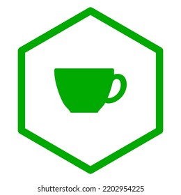 Green cup and comb on white