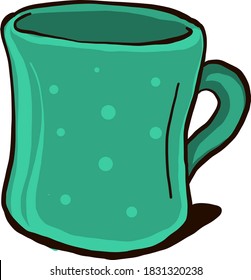 Green cup, illustration, vector on white background