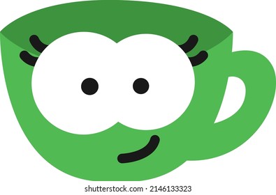 Green cup, illustration, vector on a white background.