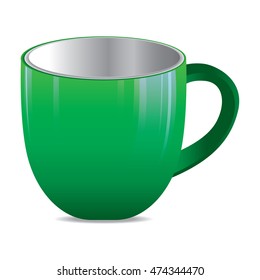 Green cup. Green cup isolated on white background.