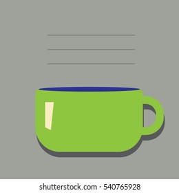 green cup with tea bag icon