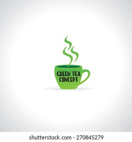 green cup tea concept vector illustration
