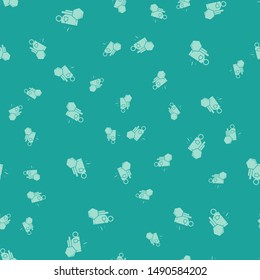 Green Cup of tea with honey icon isolated seamless pattern on green background. Sweet natural food.  Vector Illustration