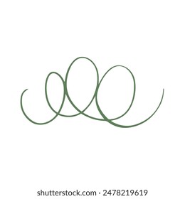 green curl hand drawn vector