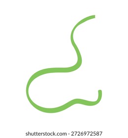 Vector de línea de cinta rizada verde