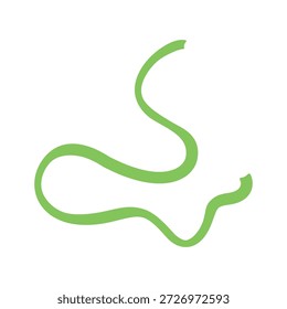 Vector de línea de cinta rizada verde