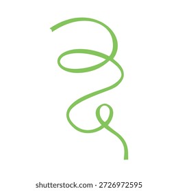 Vector de línea de cinta rizada verde