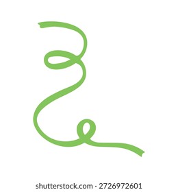 Vector de línea de cinta rizada verde