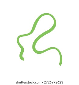 Vector de línea de cinta rizada verde