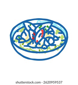 verde curry thai cozinha ícone doodle esboço vetor. sinal verde curry thai cozinha. símbolo isolado ilustração