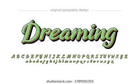 Green Cursive Modern Handwritten Artistic Font Typography 