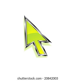 green cursor. Vector illustration