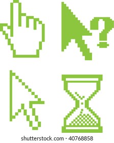 green cursors. vector