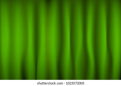 Green Curtain Brightly lit for your background vector
