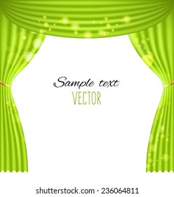 Green curtains vector background