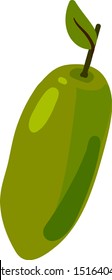 Curuba verde, ilustración, vector sobre fondo blanco.