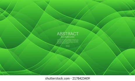 Fondo abstracto de curva verde, fondo de onda, vector geométrico, textura mínima, fondo web, diseño de cubierta verde, volante, banner, portada de libro, anuncio, fondo de decoración. vector