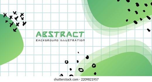 Green curve abstract on grid background