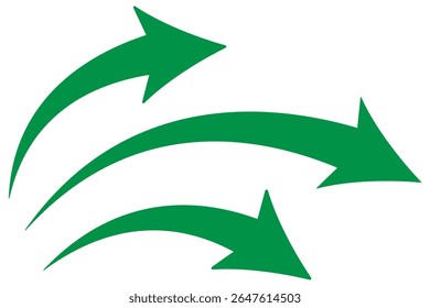 green curve arrow icon on transparent background. flat style. arrow icon for your web site design. curve arrow icon . 