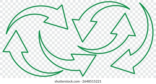 green curve arrow icon on transparent background. flat style. arrow icon for your web site design. curve arrow icon .