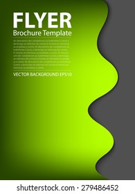 Green curve background brochure template flyer design for A4 paper size with space for text and message design