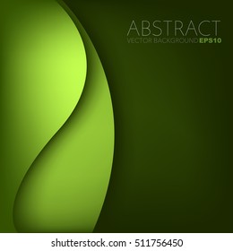 Green curve background with green dark space for your text and message design, vector