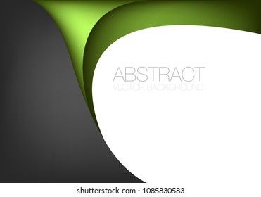 Green curve background overlap layer with black space and white space for design