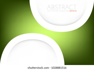Green curve background vector overlap layer on white space for design