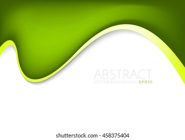 Green curve background with green yellow line and white space for text and message design , vector