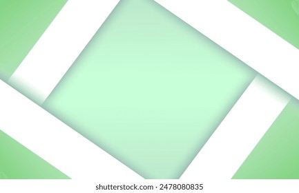green curve frame template  background. green photo frame mockup. Isolated frame card vintage photography on green background. Empty retro snapshot image with white frames. green paper border. Vector 