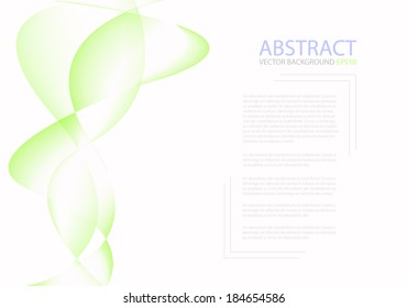 Green curve line abstract background on white background for text and message modern website design , vector