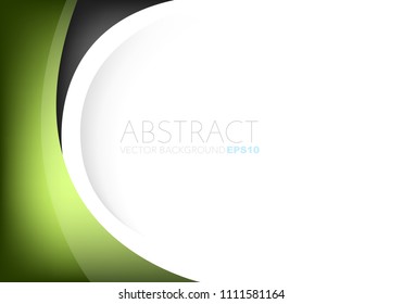 Green curve line overlap layer on white space for text design