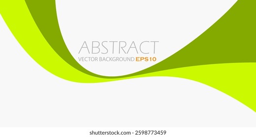 Green curve line vector background on white space with green overlap paper layer and green curve line for text and message design