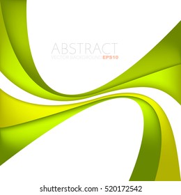 Green curve line vector background on white space with green overlap paper layer and green curve line for text and message design