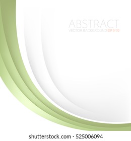 Green curve line vector background overlap paper layer with white space for text and message artwork design