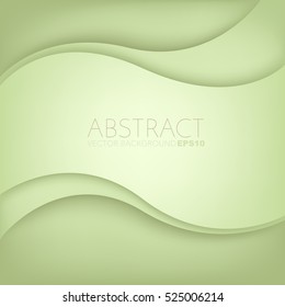 Green curve line vector background overlap paper layer with space for text and message artwork design