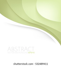 Green curve line vector background overlap paper layer with white space for add text and message