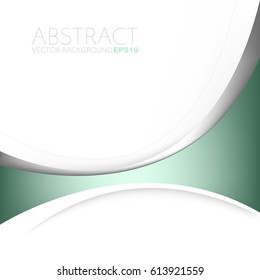 Green curve line vector background with white space for text and message design