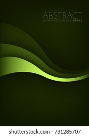 Green curve line vector background overlap layer with green dark space for text and background design