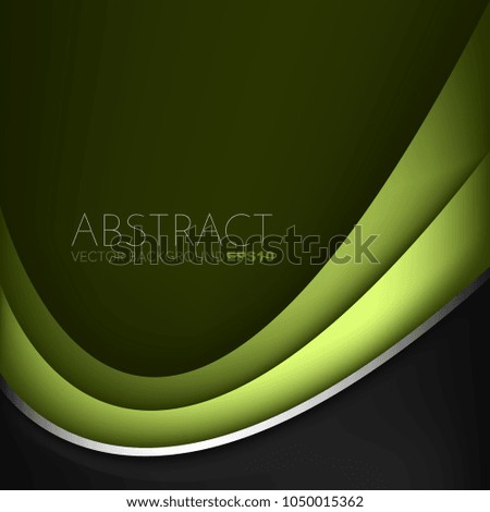 Green curve line vector background overlap layer on blue dark space for text and background design