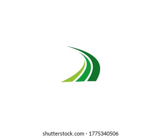Green curve logo design icon