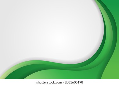 Green Curve On A Gray Background. - Vector.