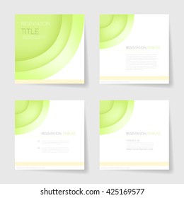 Green curve presentation template set vector background overlap paper layer element with white space for text and message design